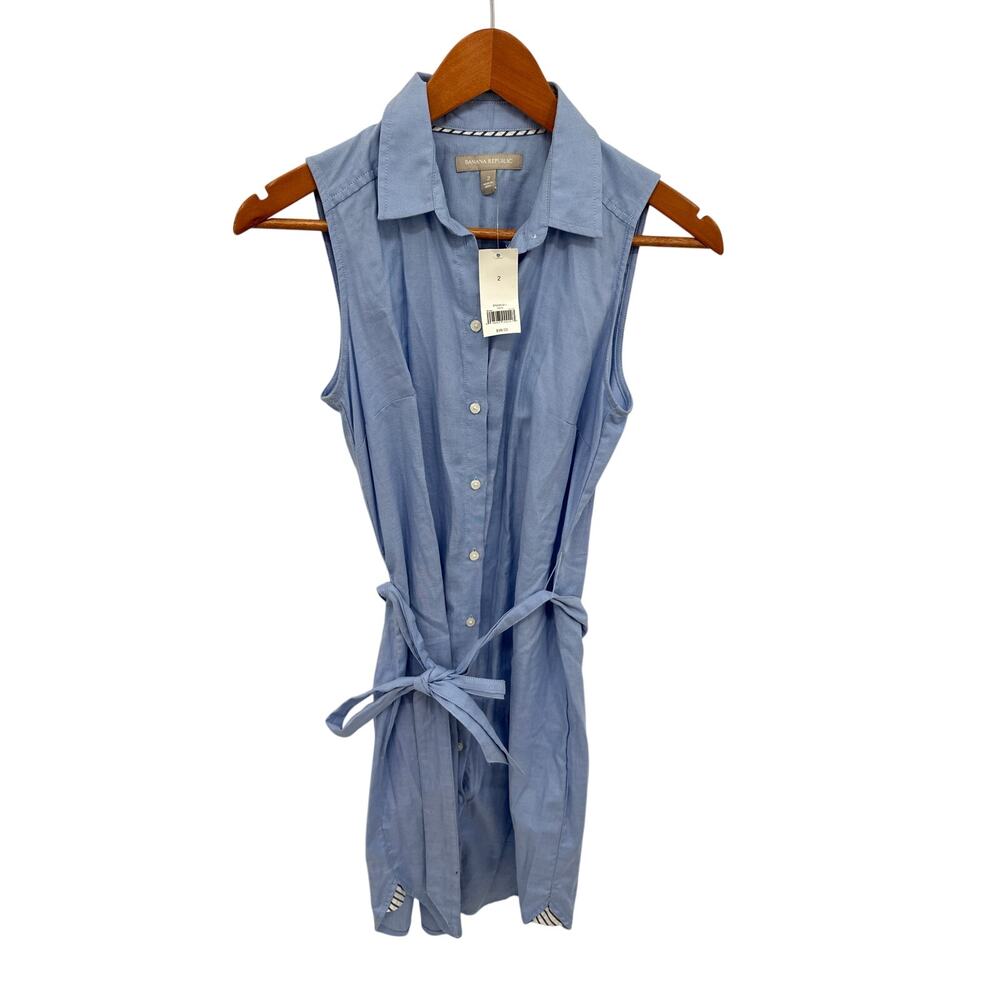 BANANA REPUBLIC NWT Tie Waist Chambray Shirt Dress // 2